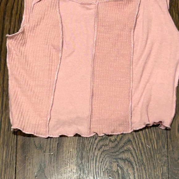 Rebelflow Pink Ribbed Cutout Tank Top - Picture 7 of 9